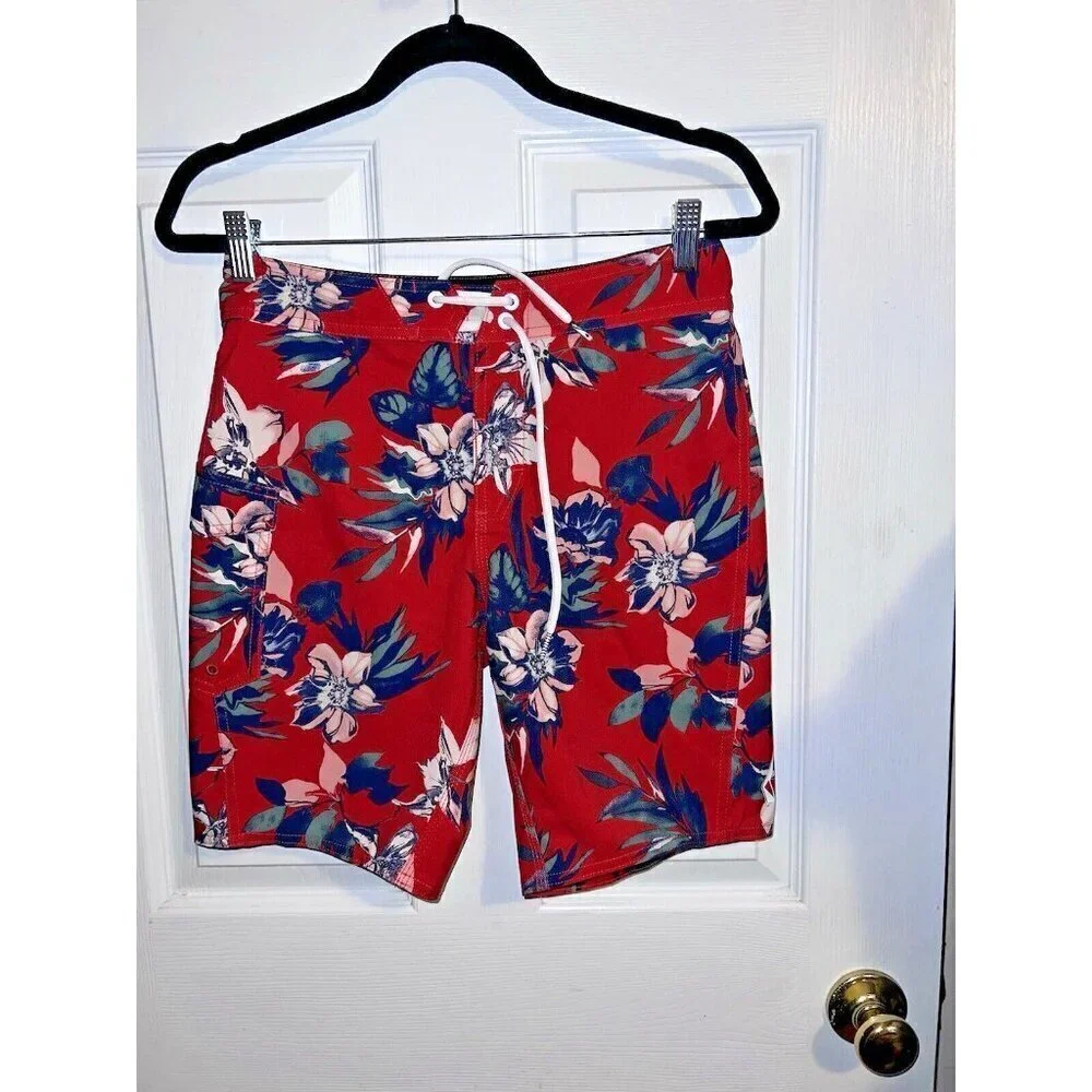VOLCOM Maniac Boardshort Swim Trunks - CHILI RED Sz 28 Big Boys
